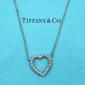 Authentic Tiffany & Co Twisted Open Heart Necklace